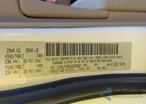 2018 Jeep Grand Cherokee Laredo 4X4 from USA, damaged, VIN 1C4RJFAG9JC249562